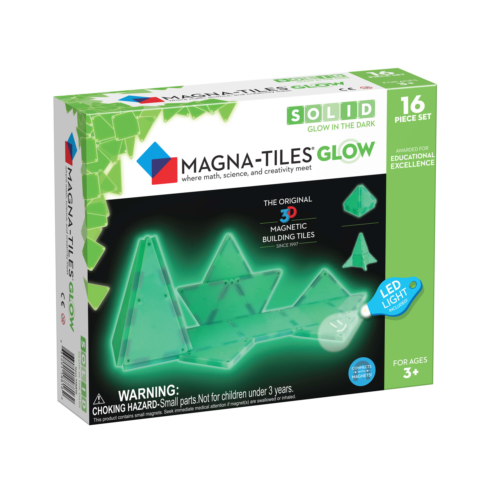 Valtech Magna-Tiles® Glow in the Dark 16-Piece Set