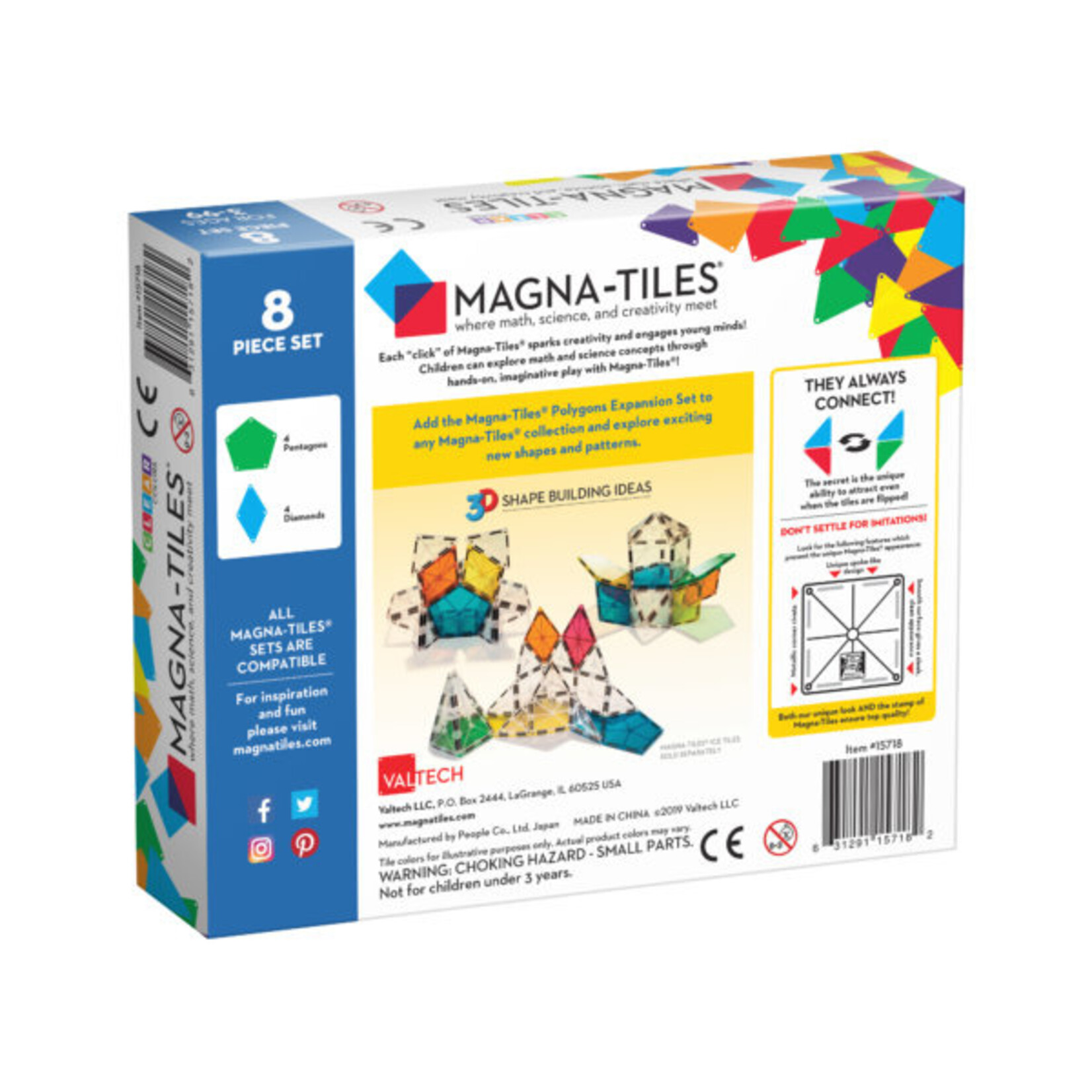Valtech Magna-Tiles® Polygons 8-Piece Expansion Set