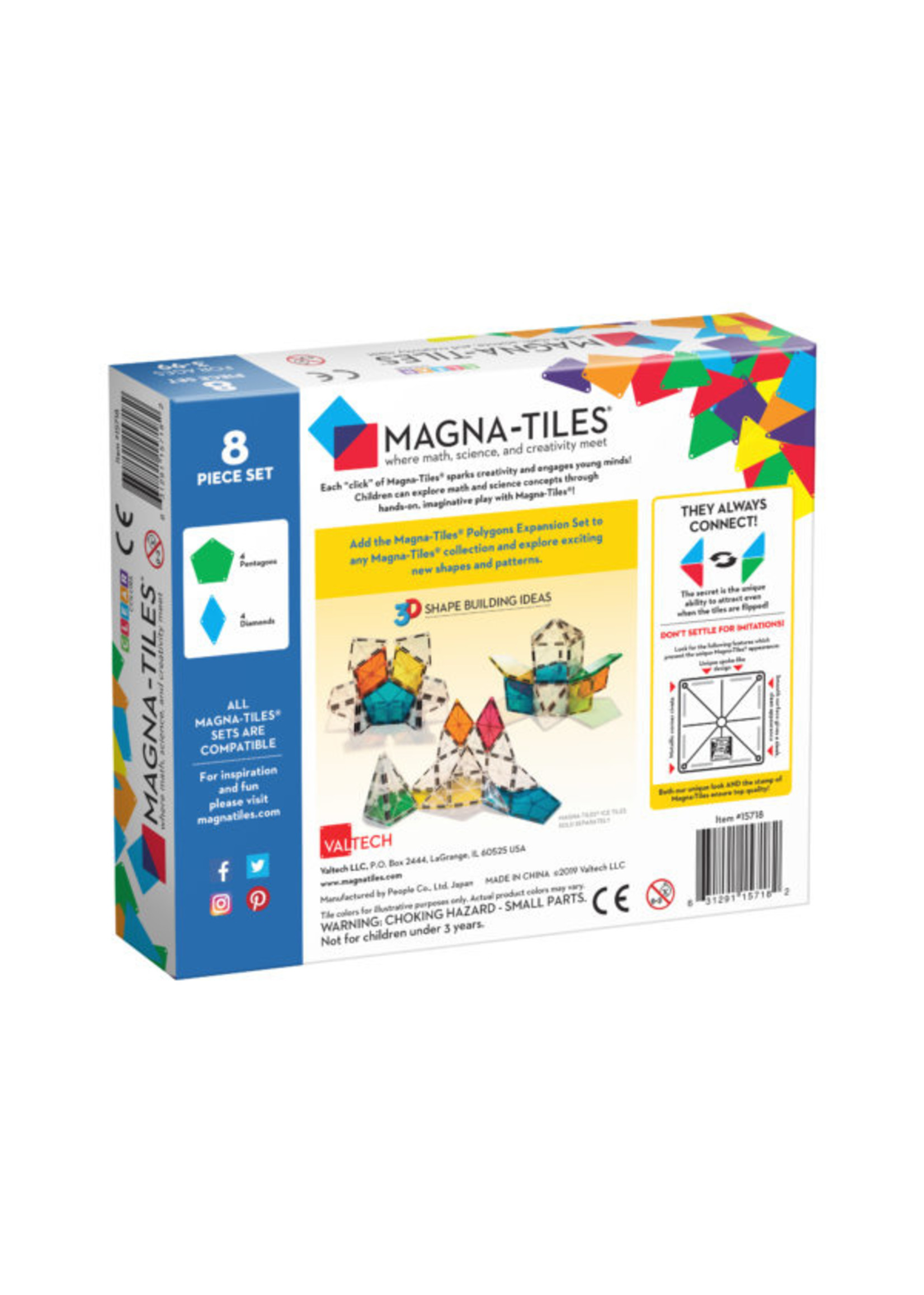 Valtech Magna-Tiles® Polygons 8-Piece Expansion Set
