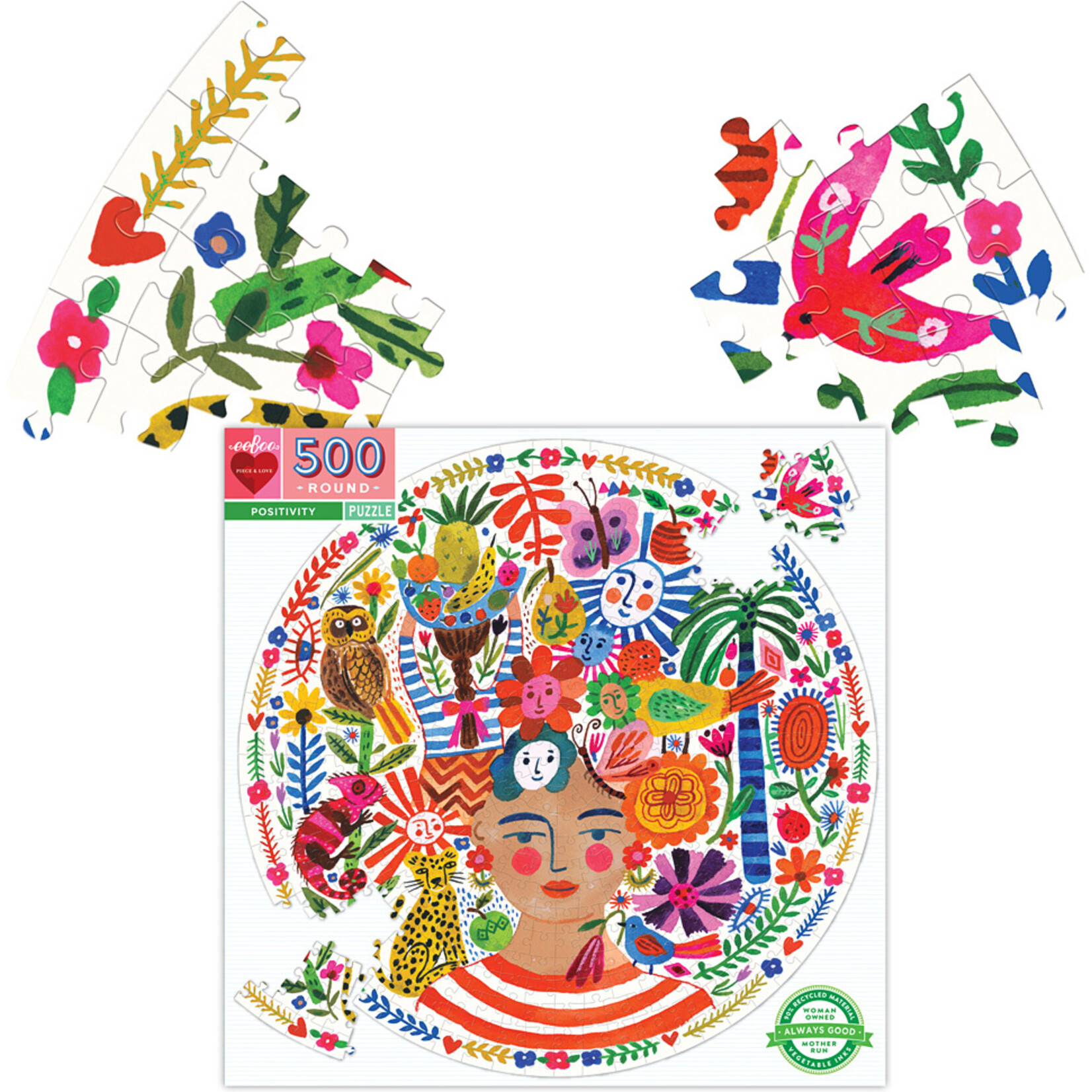 Eeboo Positivity Round - 500 Piece Puzzle