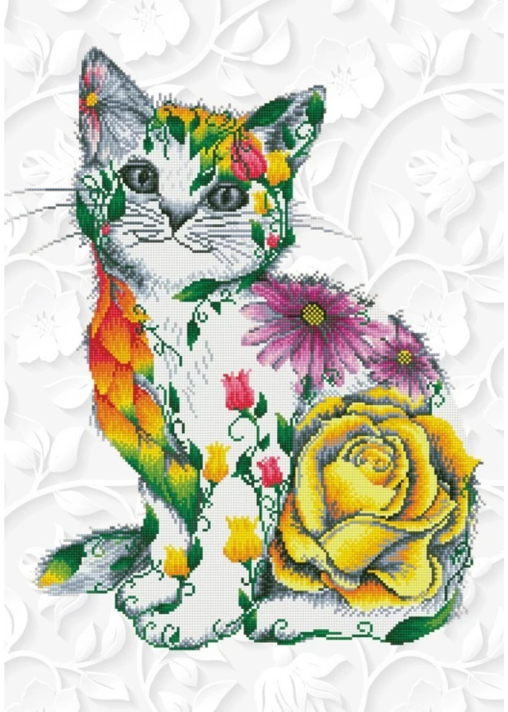 Diamond Dotz Flower Puss - Facet Art Kit