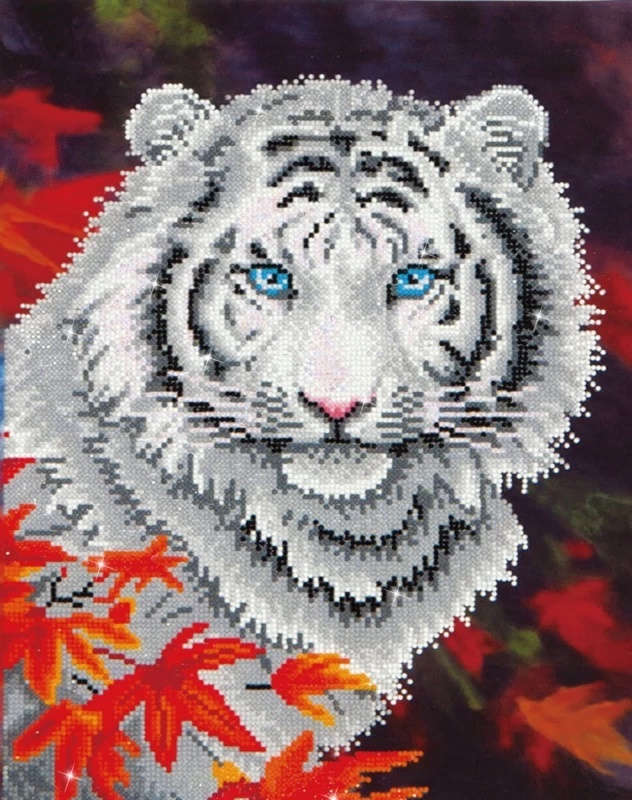 Diamond Dotz - White Tiger in Autumn - Facet Art Kit - Hub Hobby