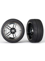 Traxxas 8374 - Split-Spoke Black Chrome Wheels / 1.9" Response Tires - X-Wide