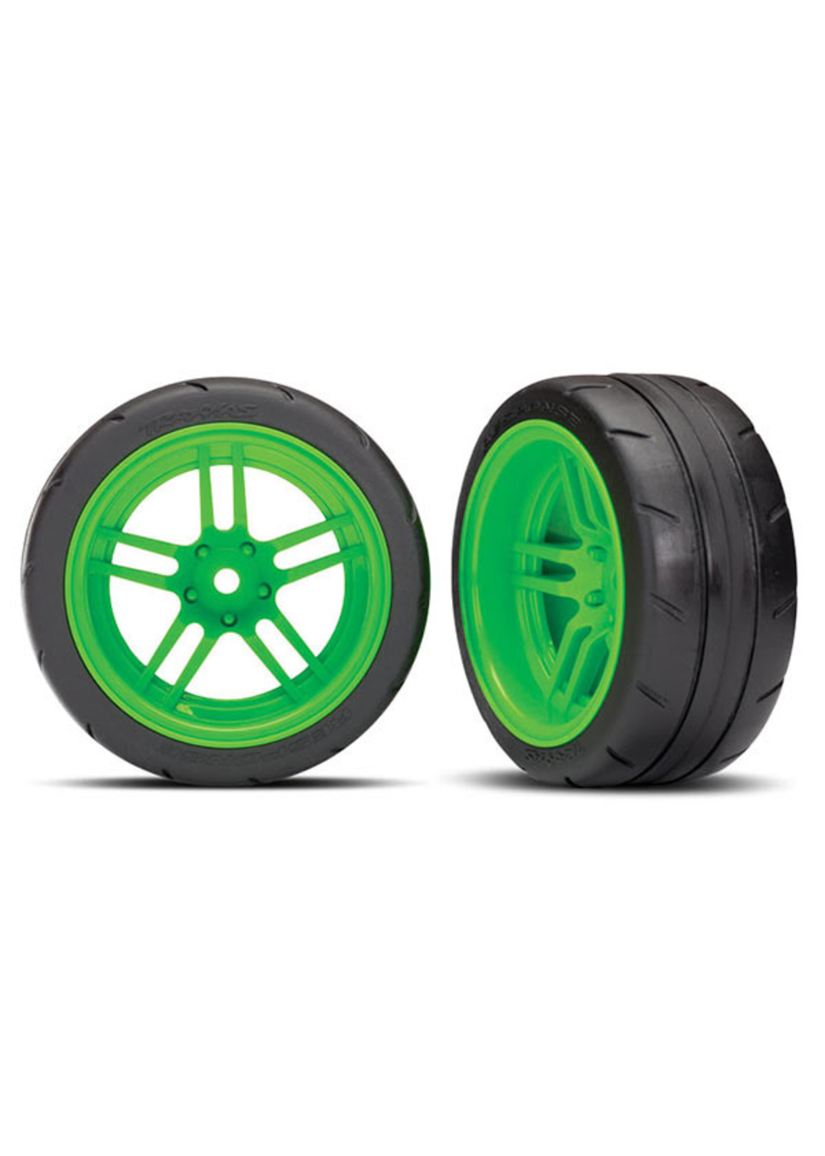Traxxas 8374G - Split-Spoke Green Wheels / 1.9" Response Tires