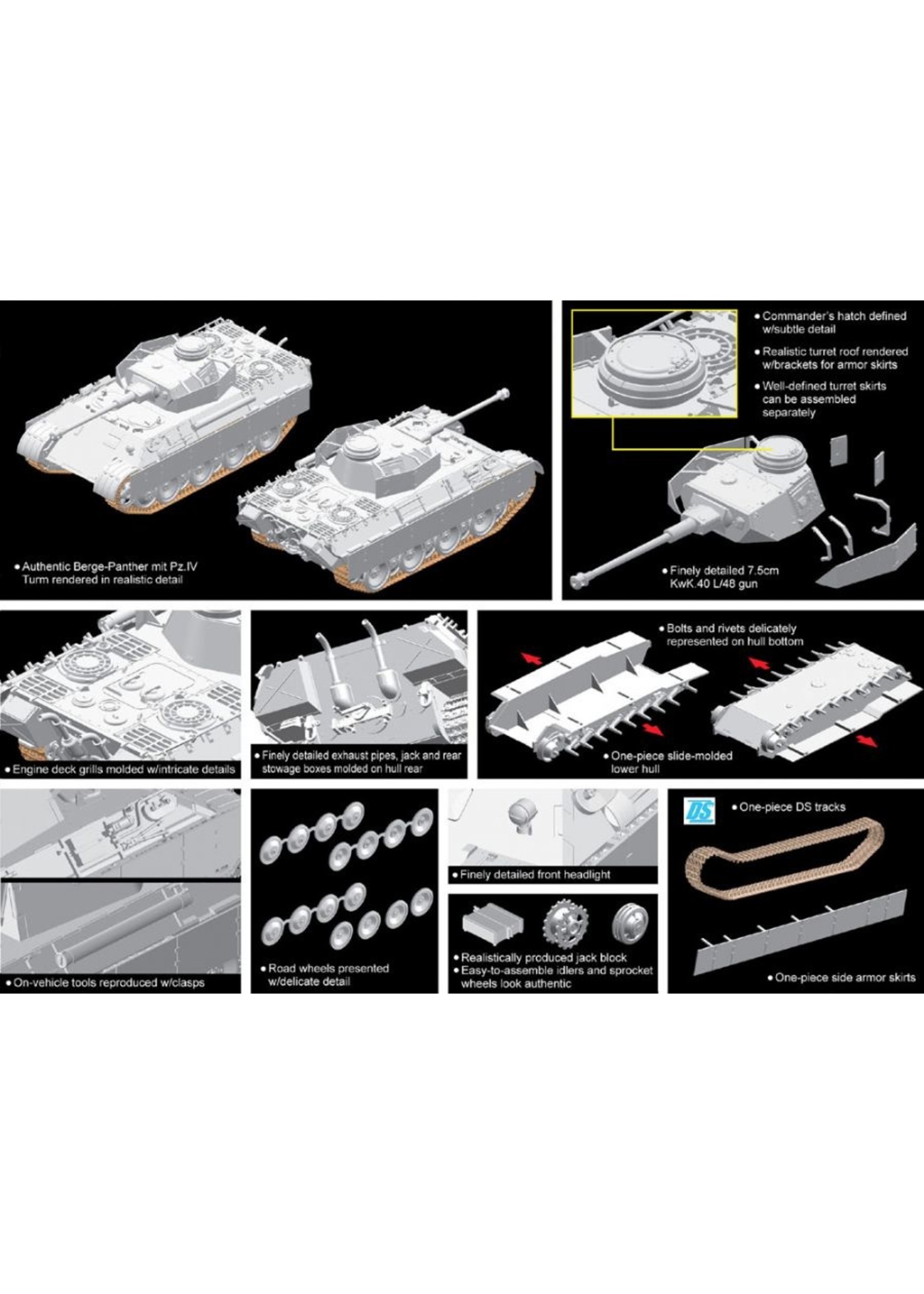 Dragon Models 7508 - 1/72 Berge-Panther mit Pz.Kpfw.IV Turm