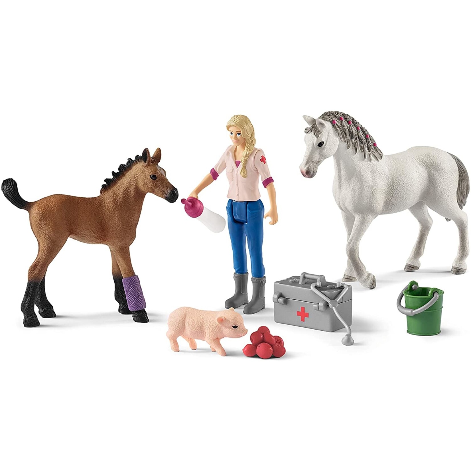 Schleich 42486 - Vet Visiting Mare & Foal