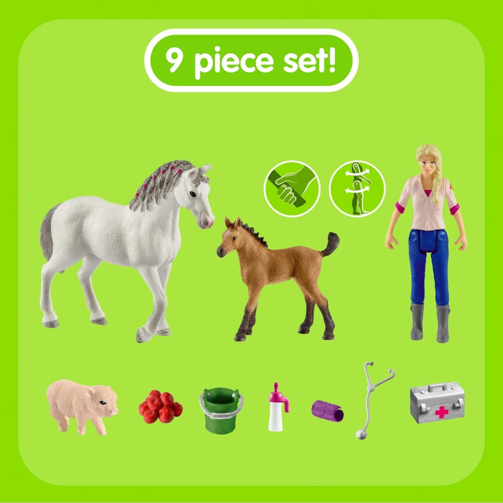 Schleich 42486 - Vet Visiting Mare & Foal
