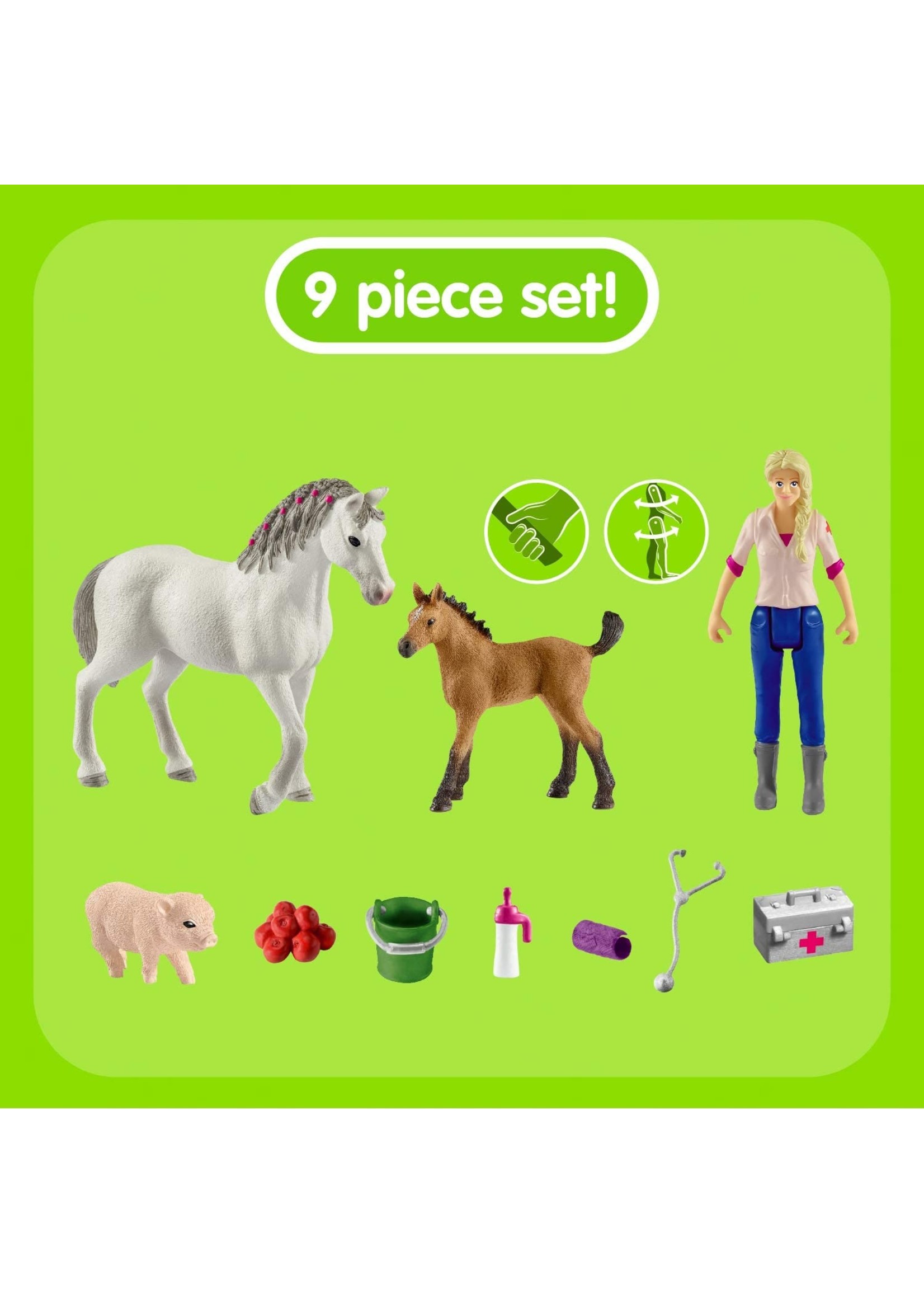 Schleich 42486 - Vet Visiting Mare & Foal