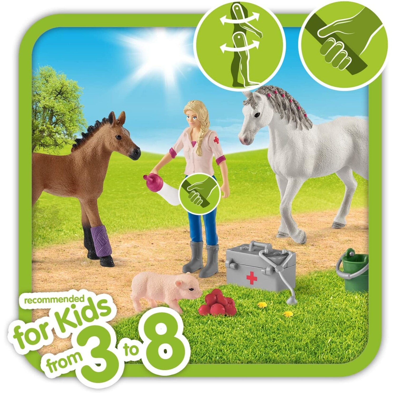 Schleich 42486 - Vet Visiting Mare & Foal