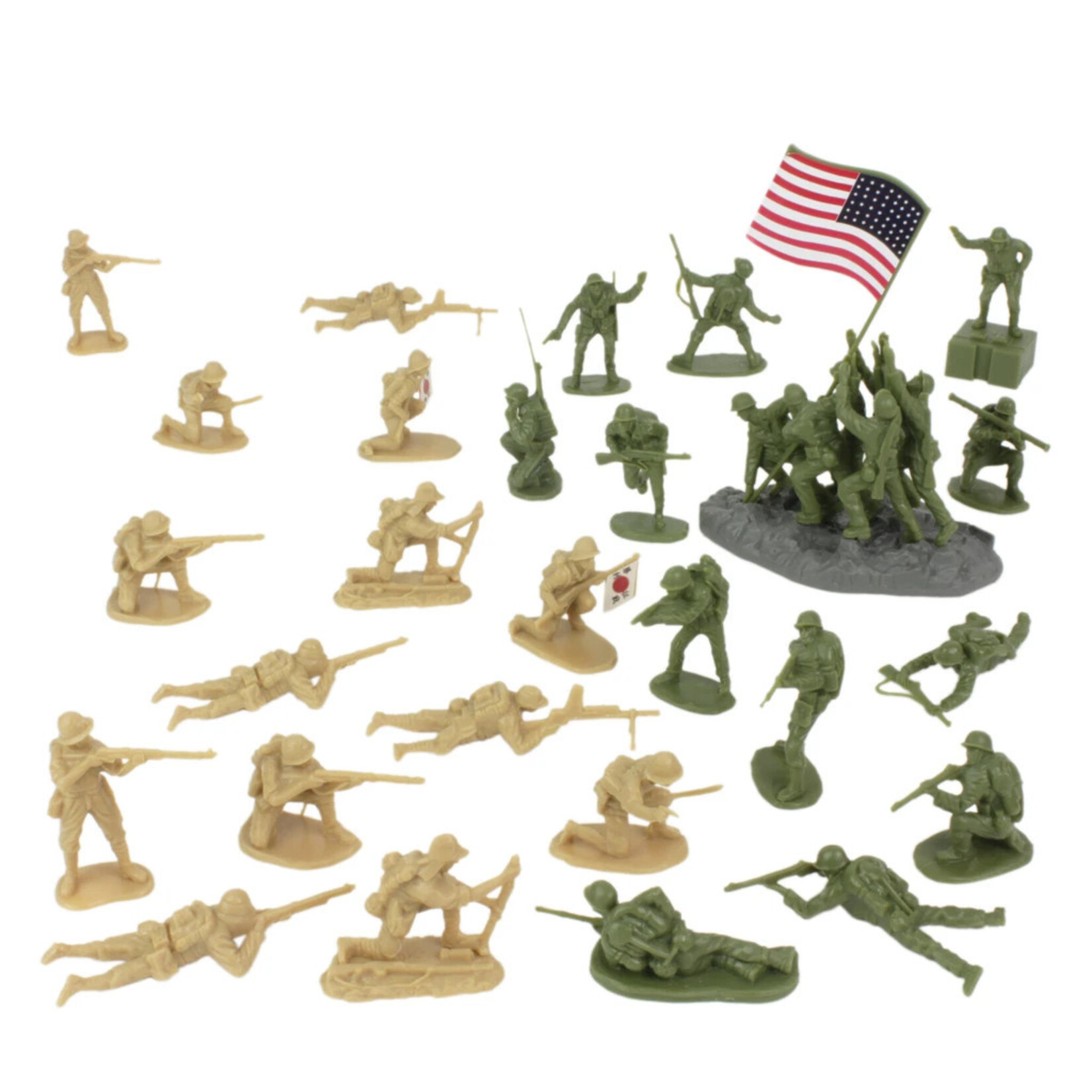 Stevens International 40032 - WWII IWO Jima Plastic Army Men - 32 Piece