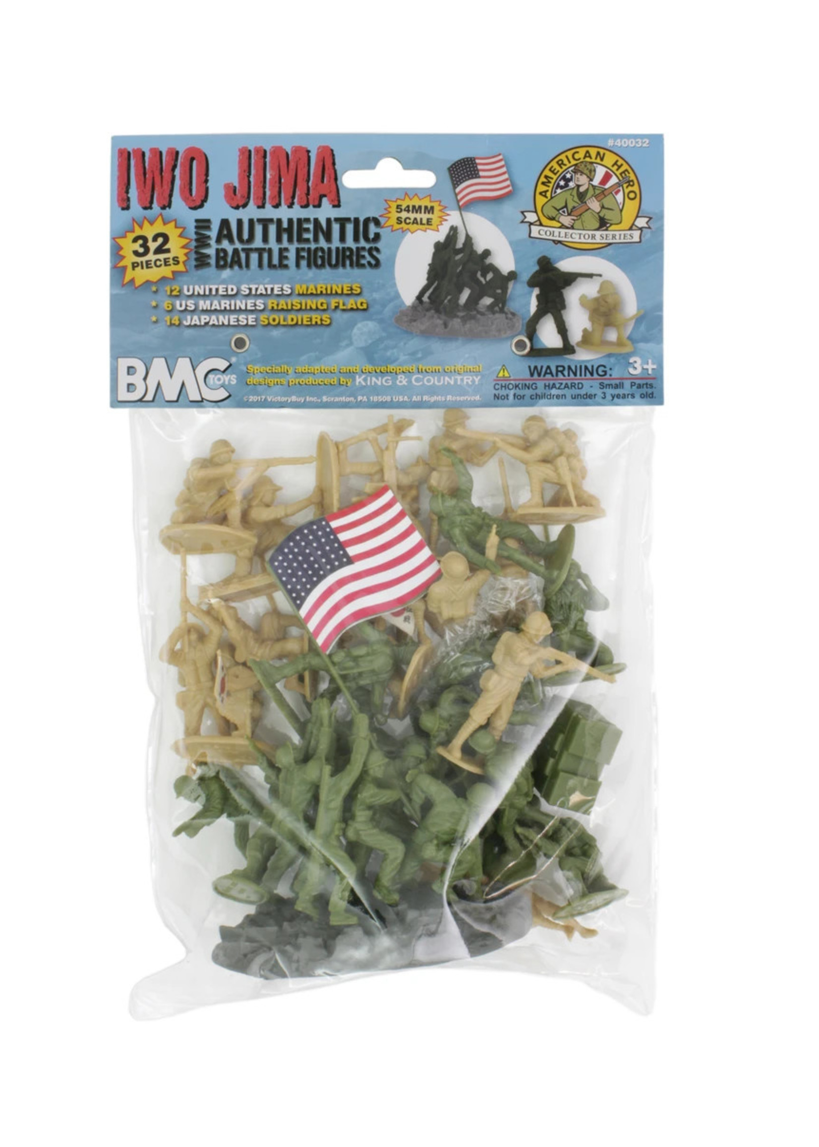 Stevens International 40032 - WWII IWO Jima Plastic Army Men - 32 Piece