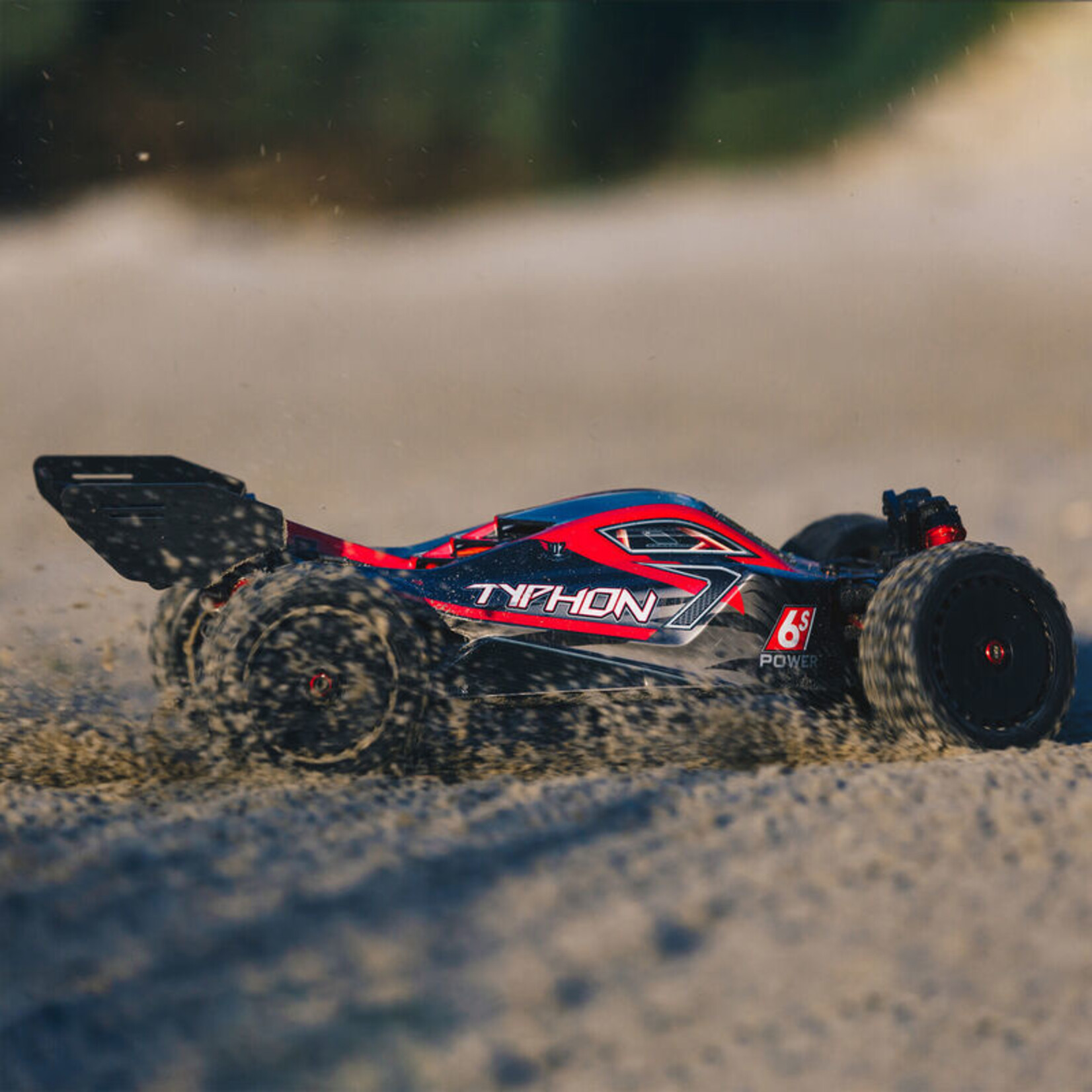 Arrma 1/8 TYPHON 6S BLX 4WD Brushless Buggy with Spektrum RTR - Red/Grey V5
