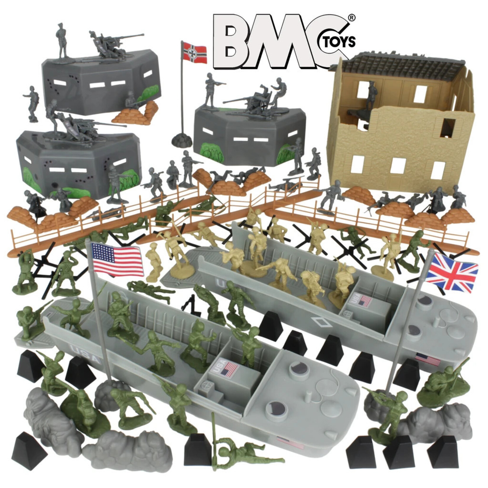 BMC 40009 - WWII D-Day Plastic Army Men - 114 Piece