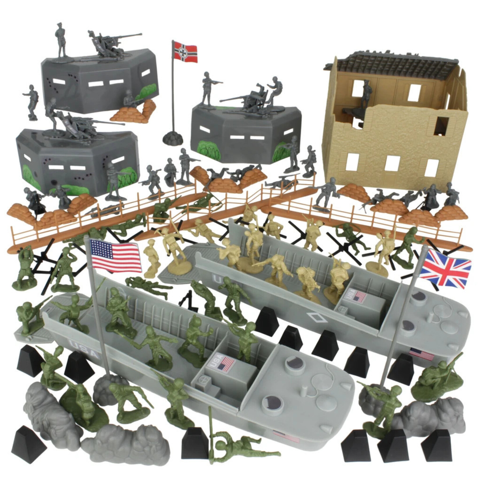 BMC 40009 - WWII D-Day Plastic Army Men - 114 Piece