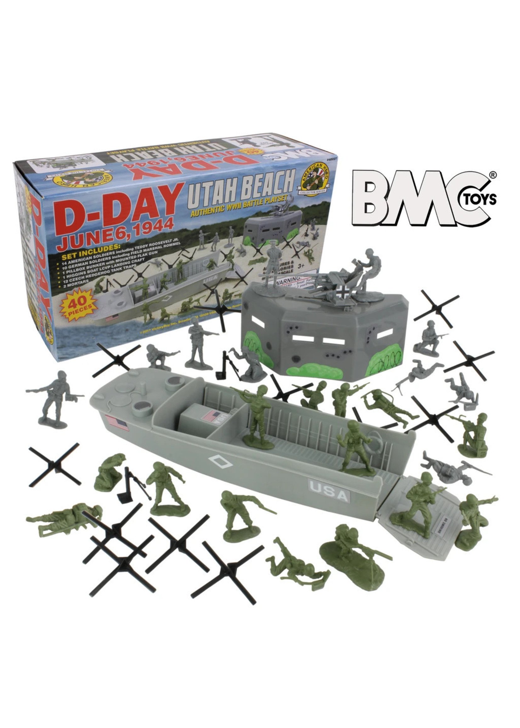Stevens International 40027 - WWII D-Day Plastic Army Men Utah Beach - 40 Piece