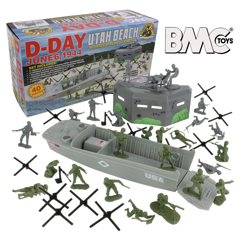 40027 - WWII D-Day Plastic Army Men Utah Beach - 40 Piece - Hub Hobby