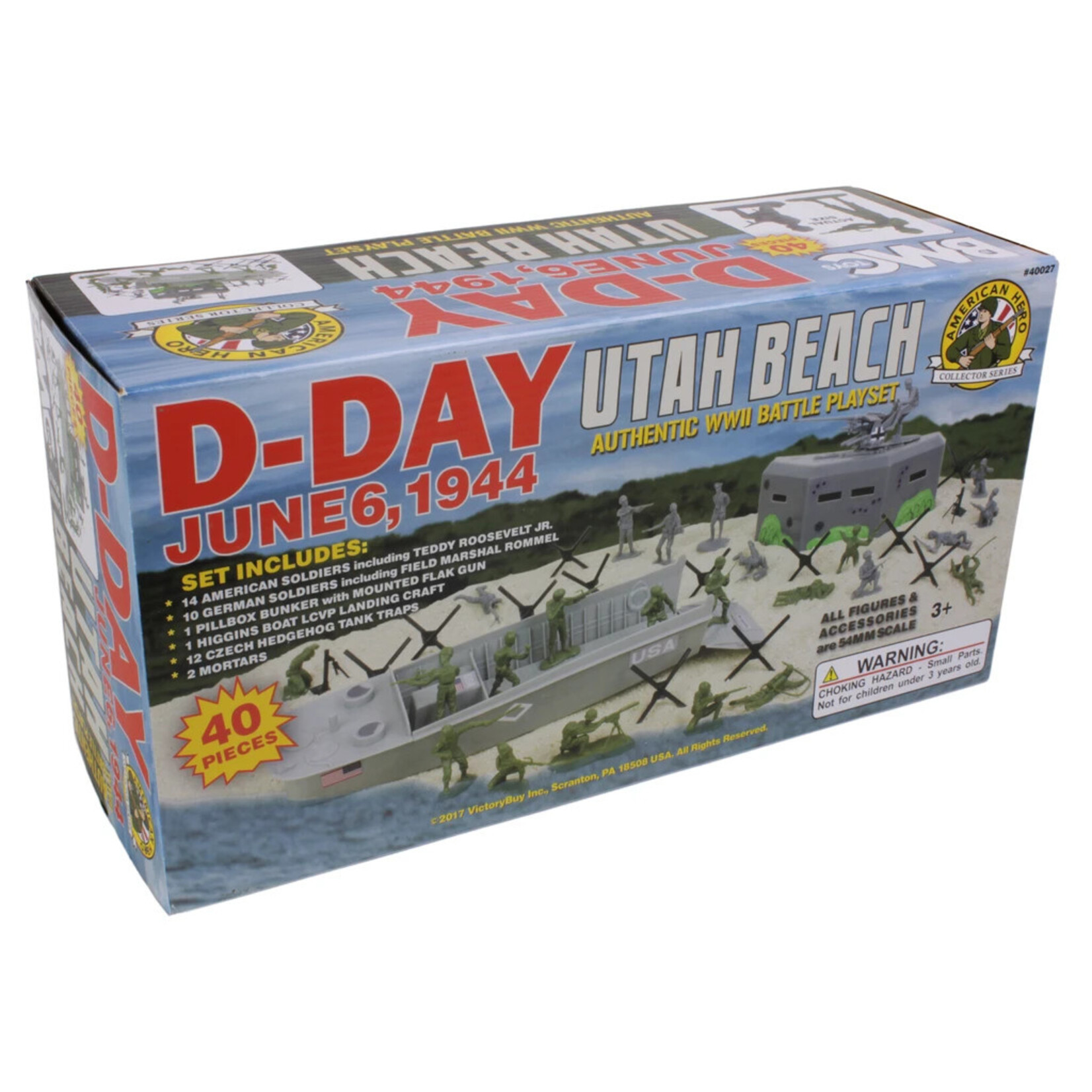 Stevens International 40027 - WWII D-Day Plastic Army Men Utah Beach - 40 Piece