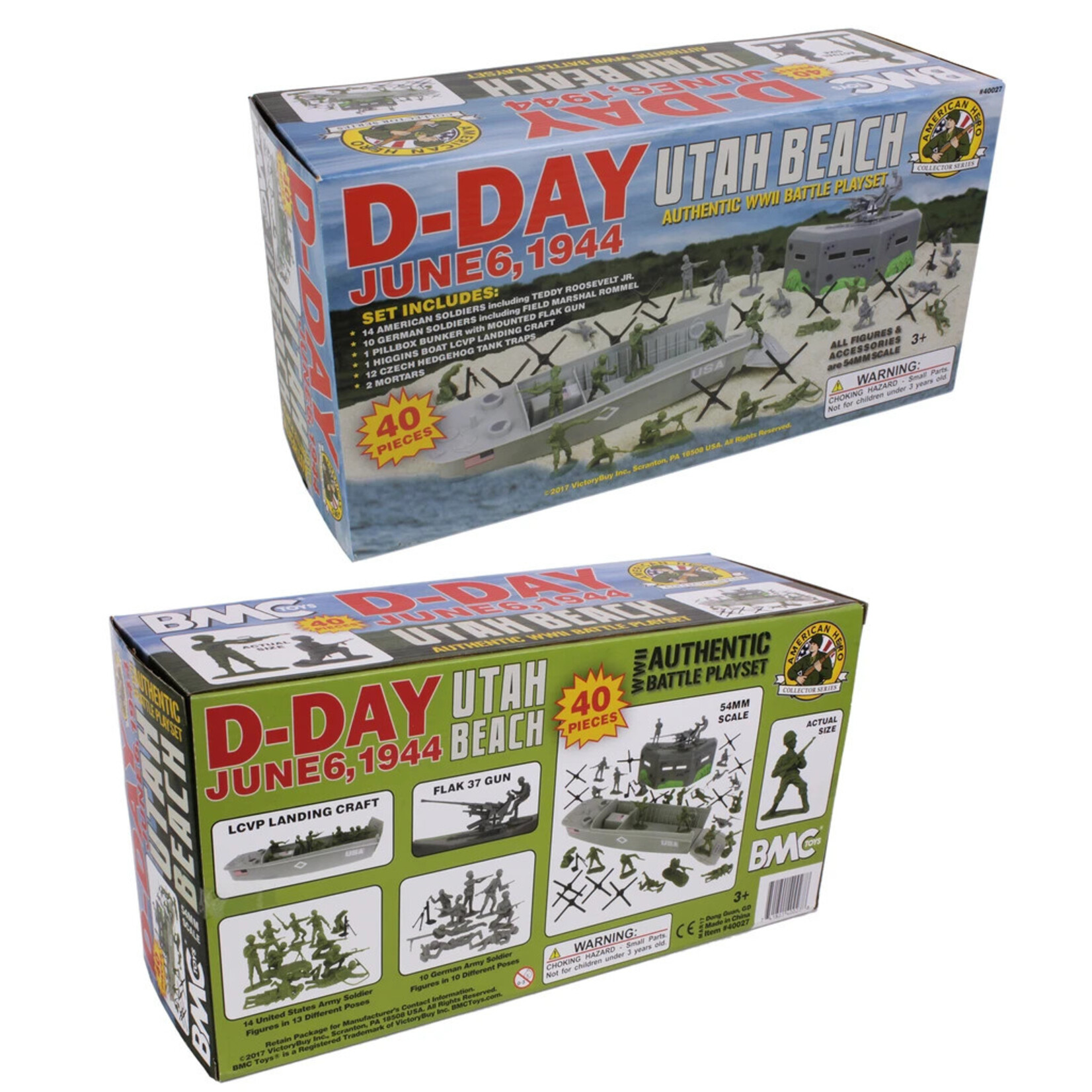 Stevens International 40027 - WWII D-Day Plastic Army Men Utah Beach - 40 Piece