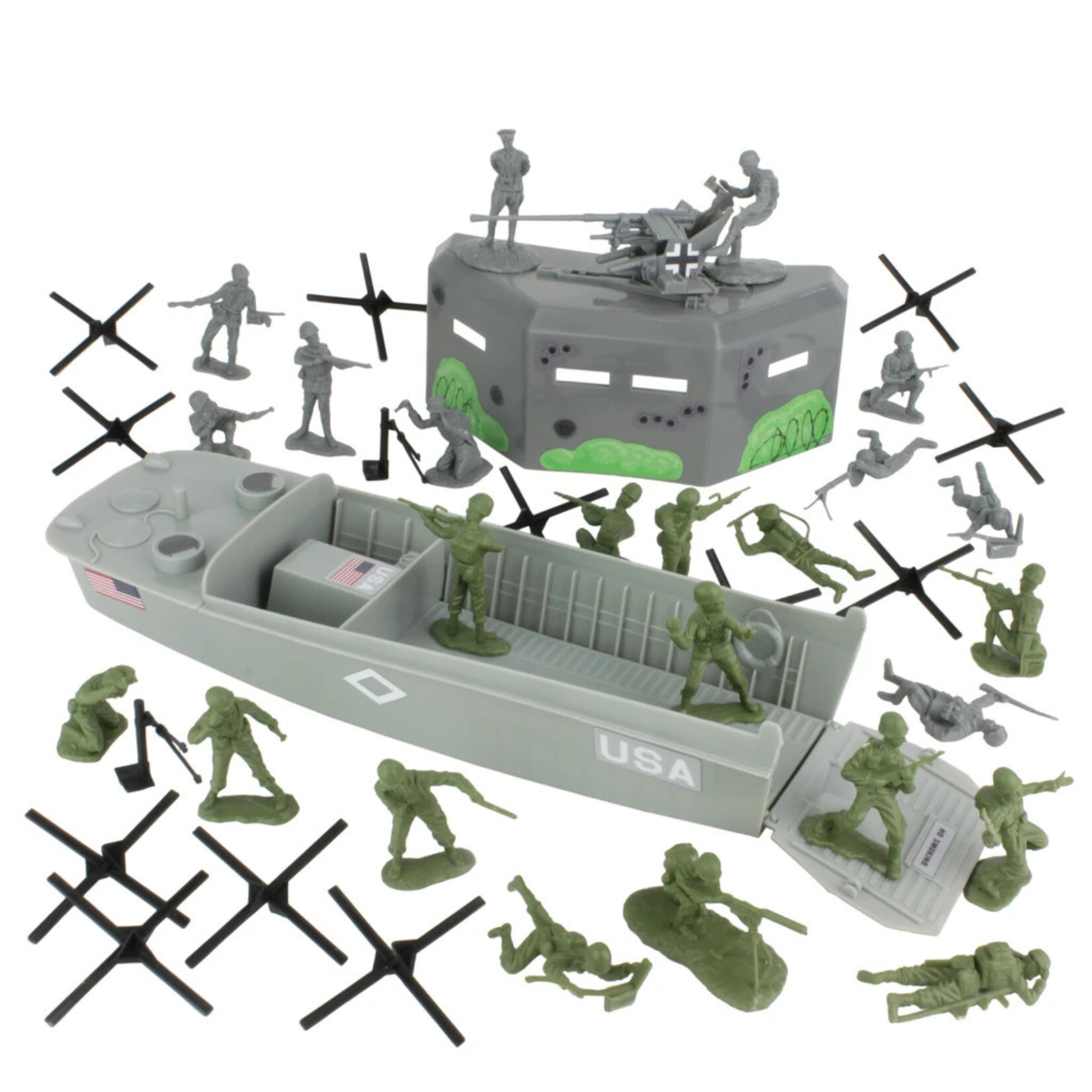Stevens International 40027 - WWII D-Day Plastic Army Men Utah Beach - 40 Piece