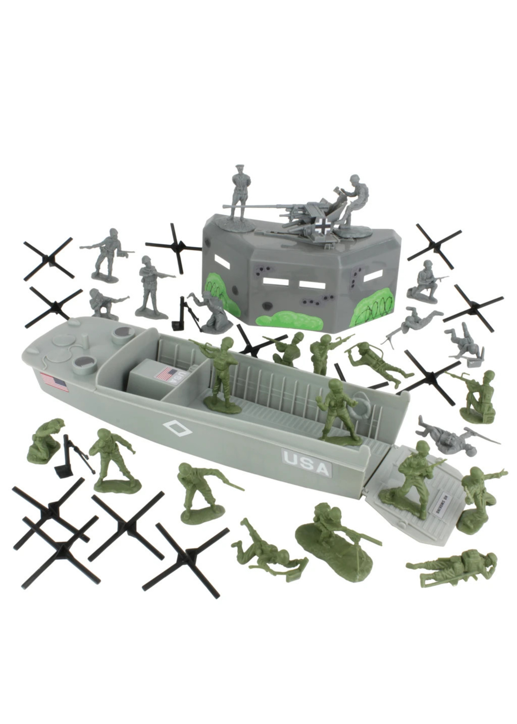 40027 WWII D Day Plastic Army Men Utah Beach 40 Piece Hub Hobby