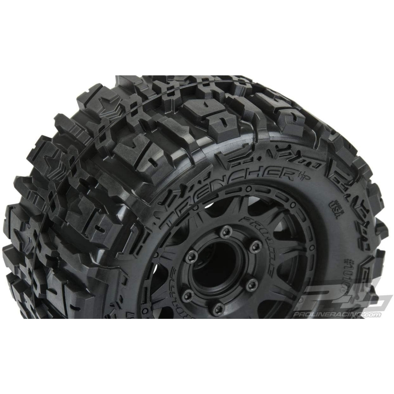 Pro-Line 10168-10 - Trencher HP 2.8 Belted Tires Mounted on Raid 6x30 Wheels - Black F/R