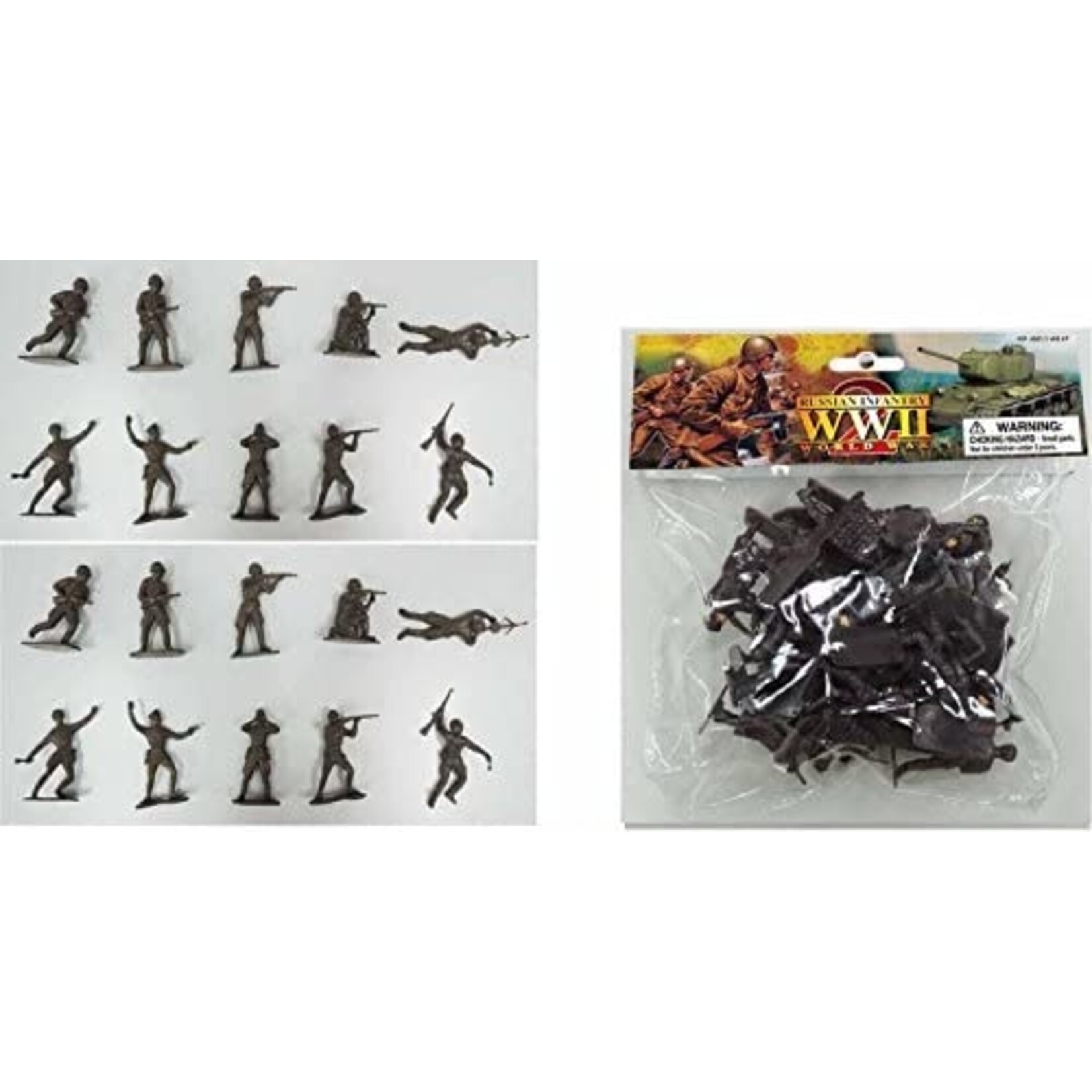 Stevens International 1/32 WWII Russian Infantry Toy Soldiers - 20 Piece