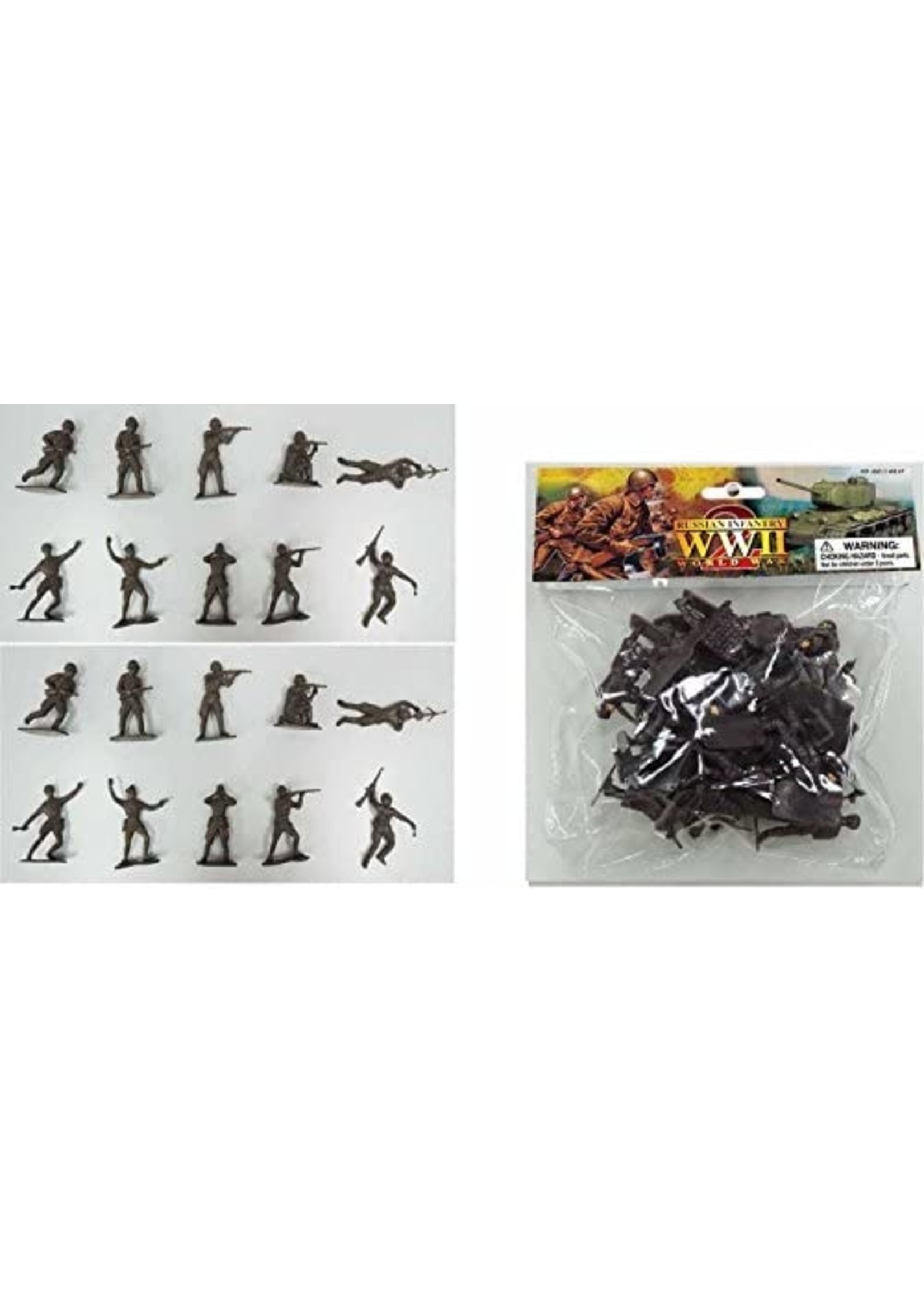 Stevens International 1/32 WWII Russian Infantry Toy Soldiers - 20 Piece