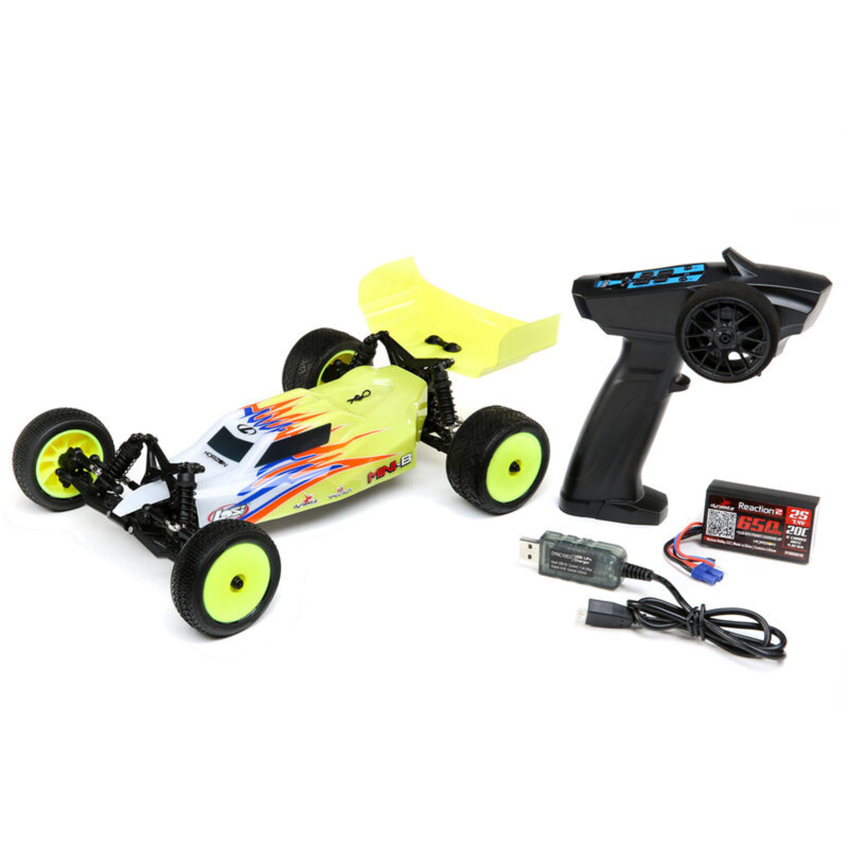 Losi 1/16 Mini-B Brushed 2WD RTR Buggy - Yellow/White