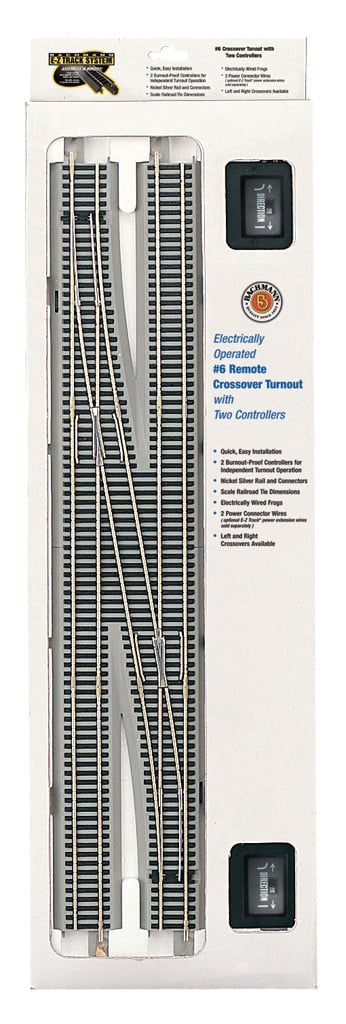 44575 - #6 Remote Crossover Turnout HO Scale EZ Track