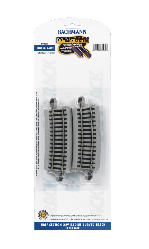 44532 - Half Section 22" Radius Curved HO Scale EZ Track