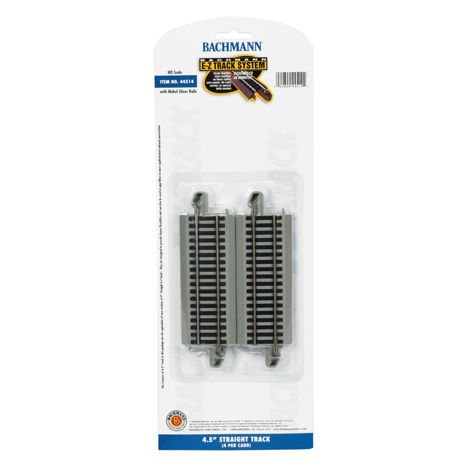 Bachmann 44514 - 4.5” Straight HO Scale EZ Track