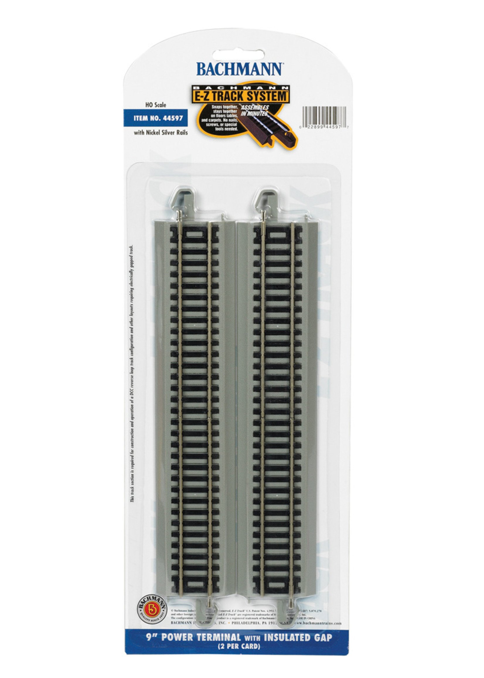Bachmann 44597 - 9" Power Terminal with Insulated Gap HO Scale EZ Track