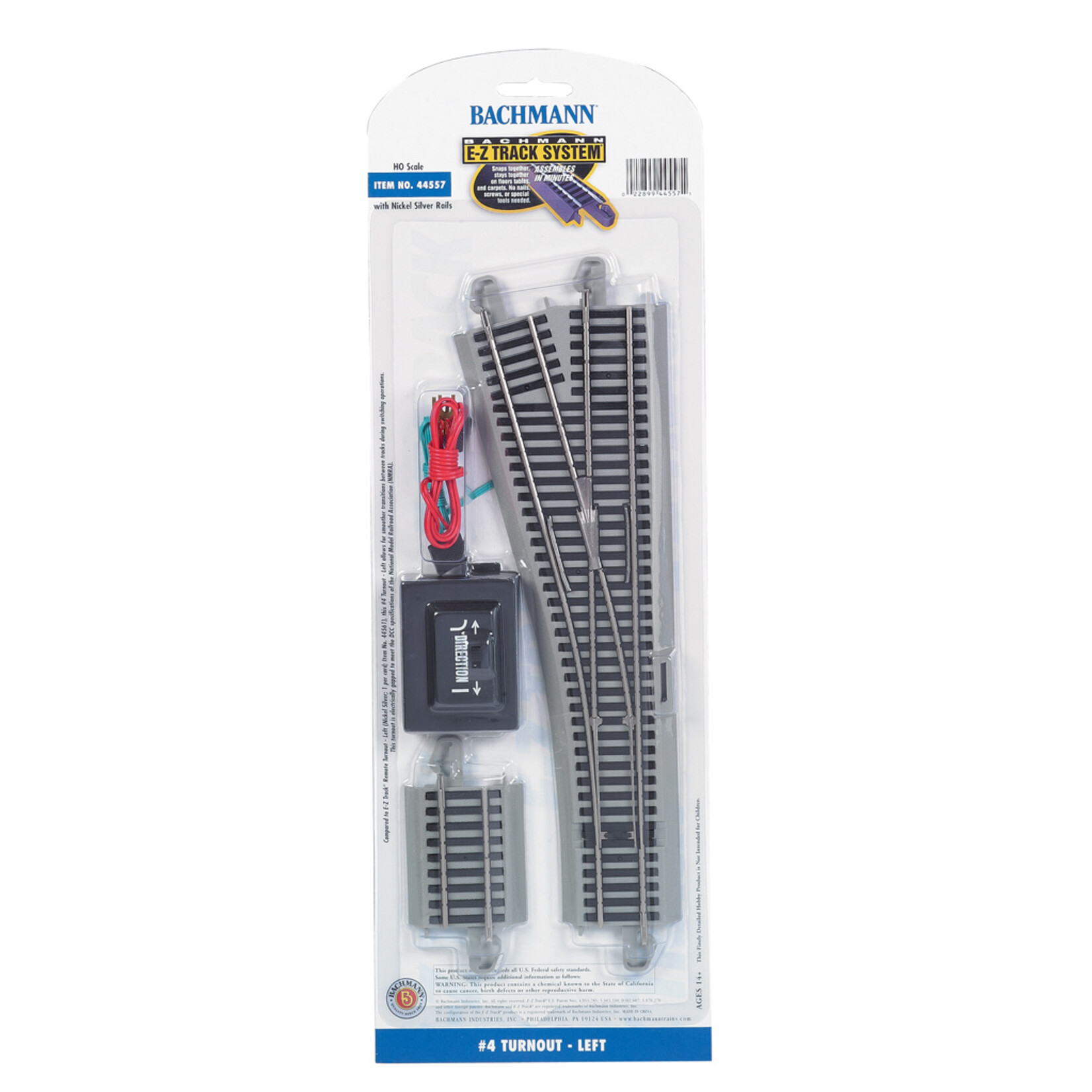 Bachmann 44557 - #4 Turnout - Left - HO Scale EZ Track