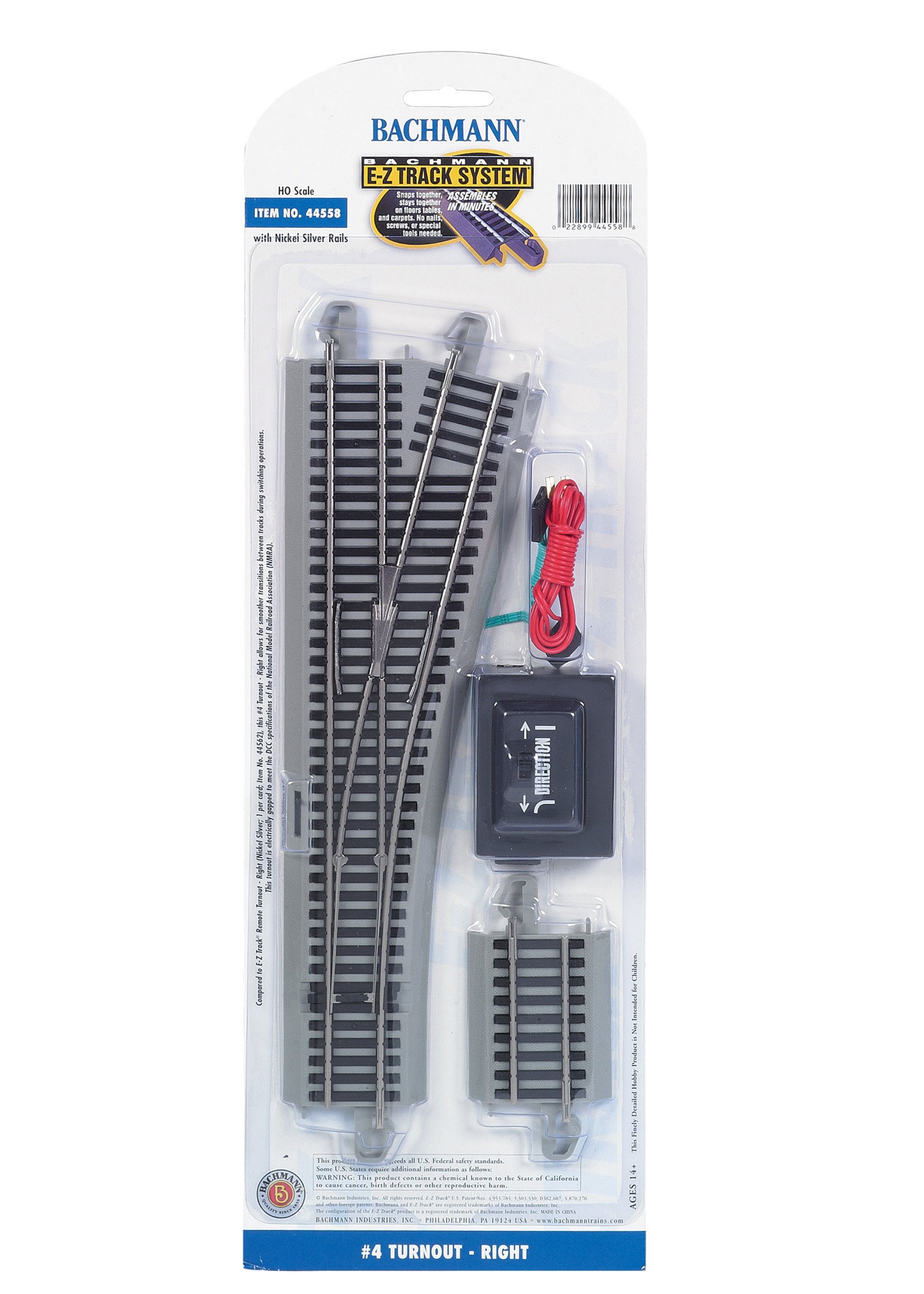 Bachmann 44558 - #4 Turnout - Right - HO Scale EZ Track