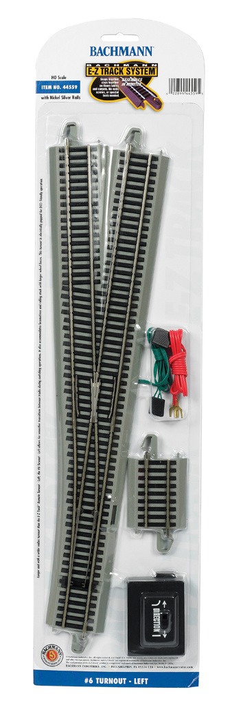44559 - #6 Turnout - Left - HO Scale EZ Track