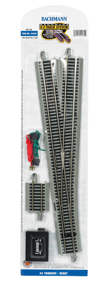 44560 - #6 Turnout - Right - HO Scale EZ Track