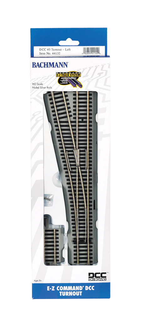 44132 - EZ Command® DCC #5 Turnout - Left - HO Scale
