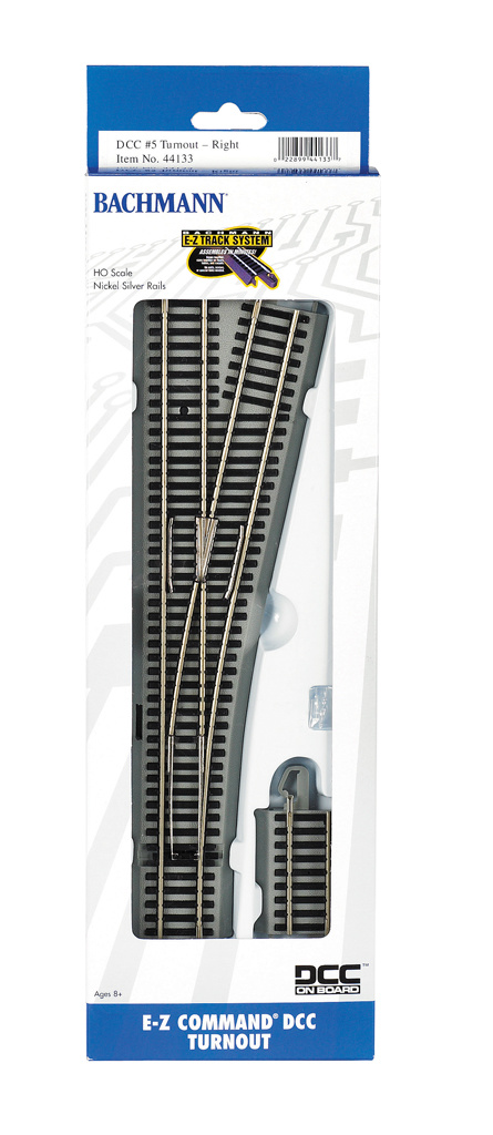 44133 - EZ Command® DCC #5 Turnout - Right - HO Scale