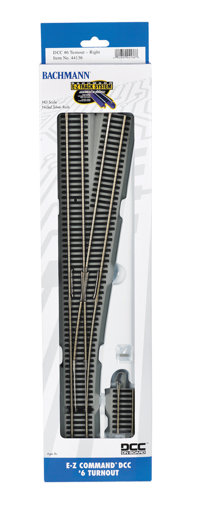 44136 - EZ Command® DCC #6 Turnout - Right - HO Scale