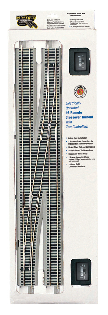 44576 - #6 Remote Crossover Turnout - Right - HO Scale EZ Track
