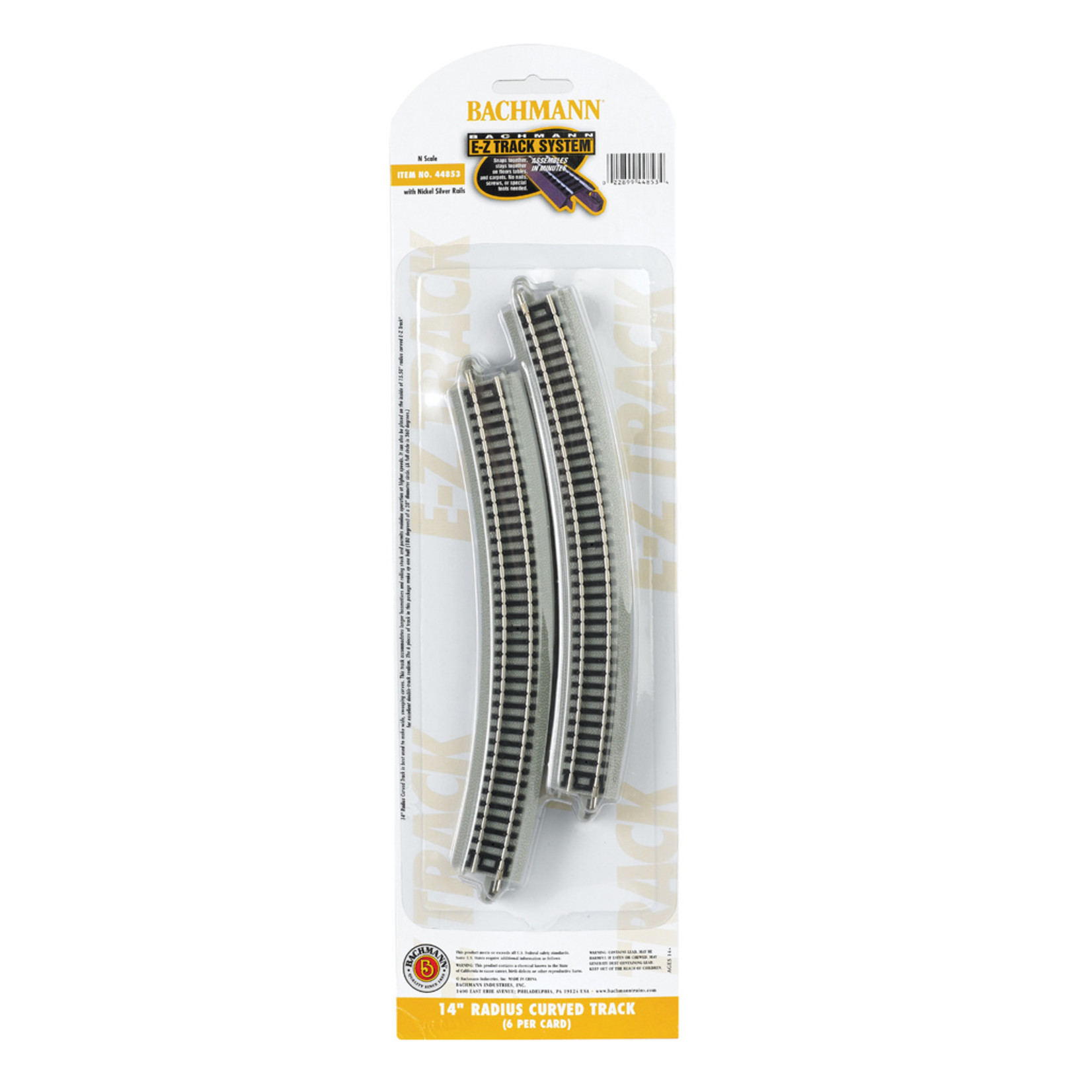 Bachmann 44853 - 14" Radius Curved - N Scale EZ Track