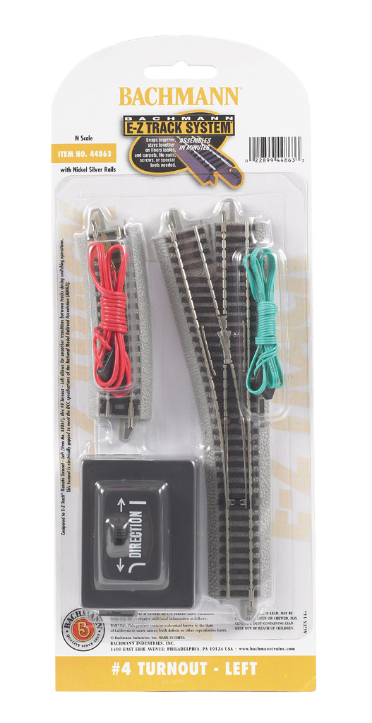 BAC 44863 - #4 Turnout - Left - N Scale EZ Track
