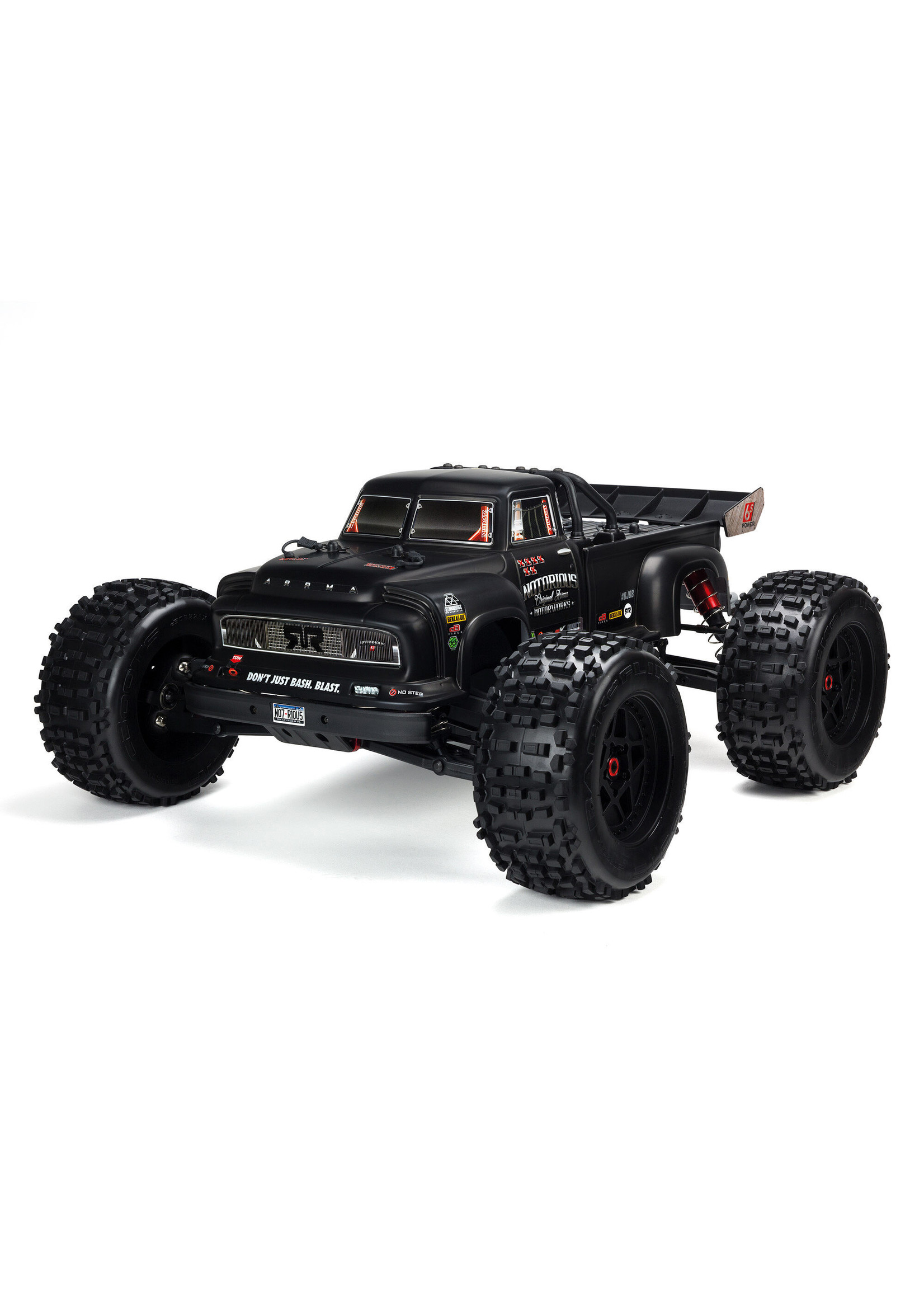 Arrma 1/8 NOTORIOUS 6S v5 4WD BLX Stunt Truck with Spektrum Firma RTR - Black