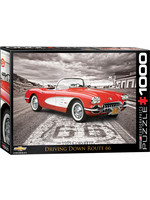 Eurographics 1959 Corvette Driving Down Route 66 - 1000 Piece Puzzle