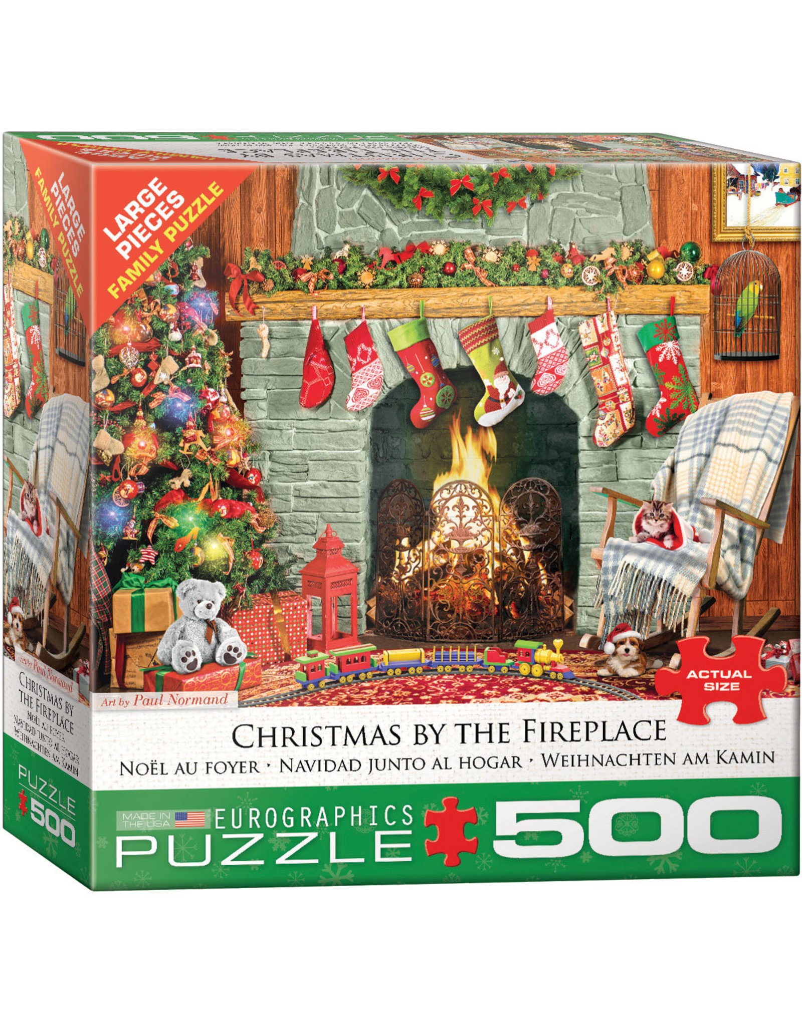 Eurographics Christmas by the Fireplace 500 Piece Puzzle Hub Hobby