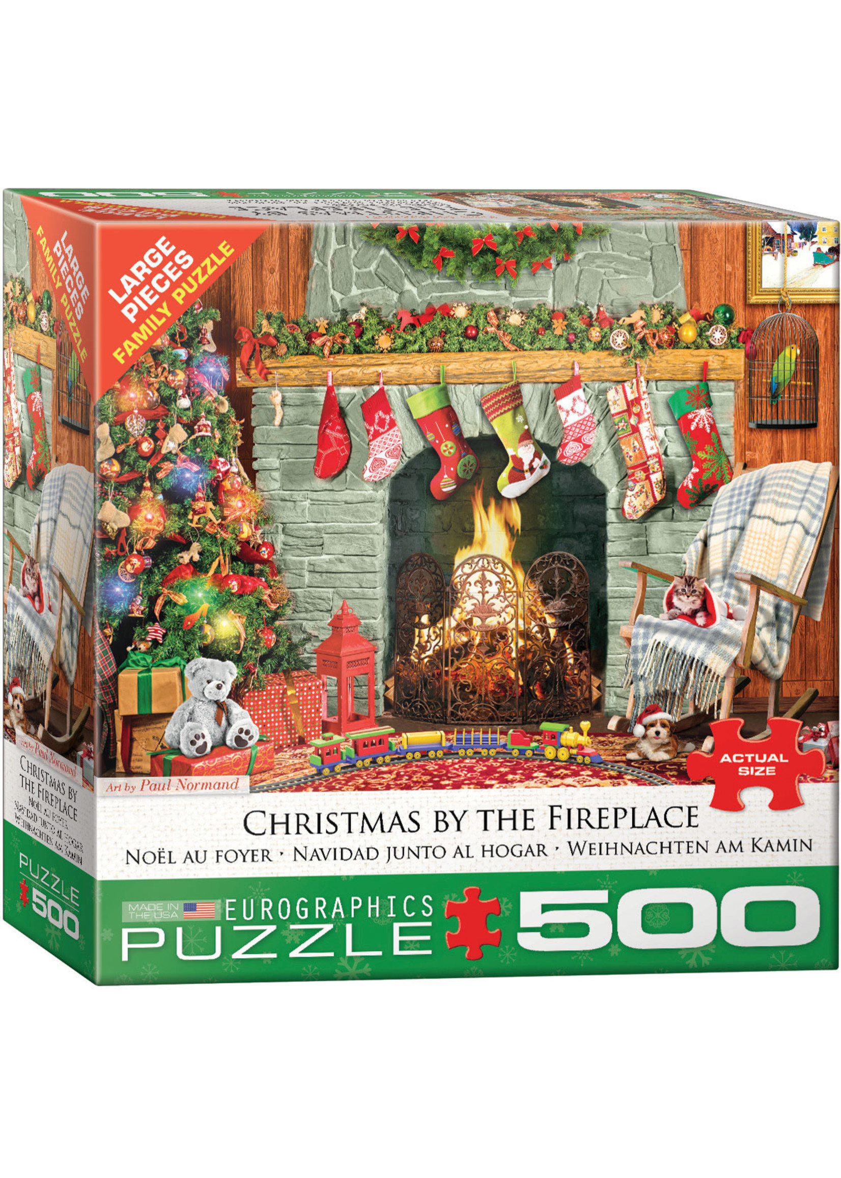 Eurographics Christmas by the Fireplace - 500 Piece Puzzle