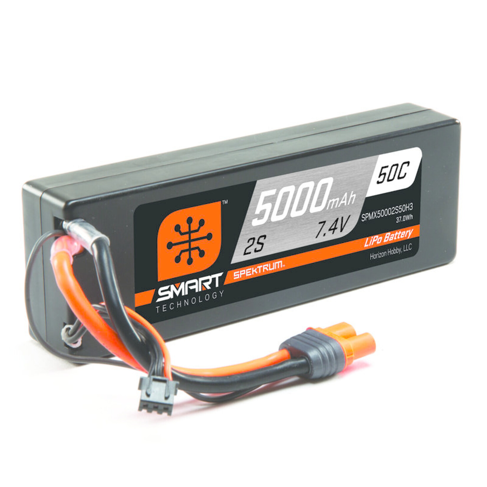 Spektrum SPMX50002S50H3 - 7.4V 5000mAh 2S 50C Smart Hardcase LiPo Battery: IC3