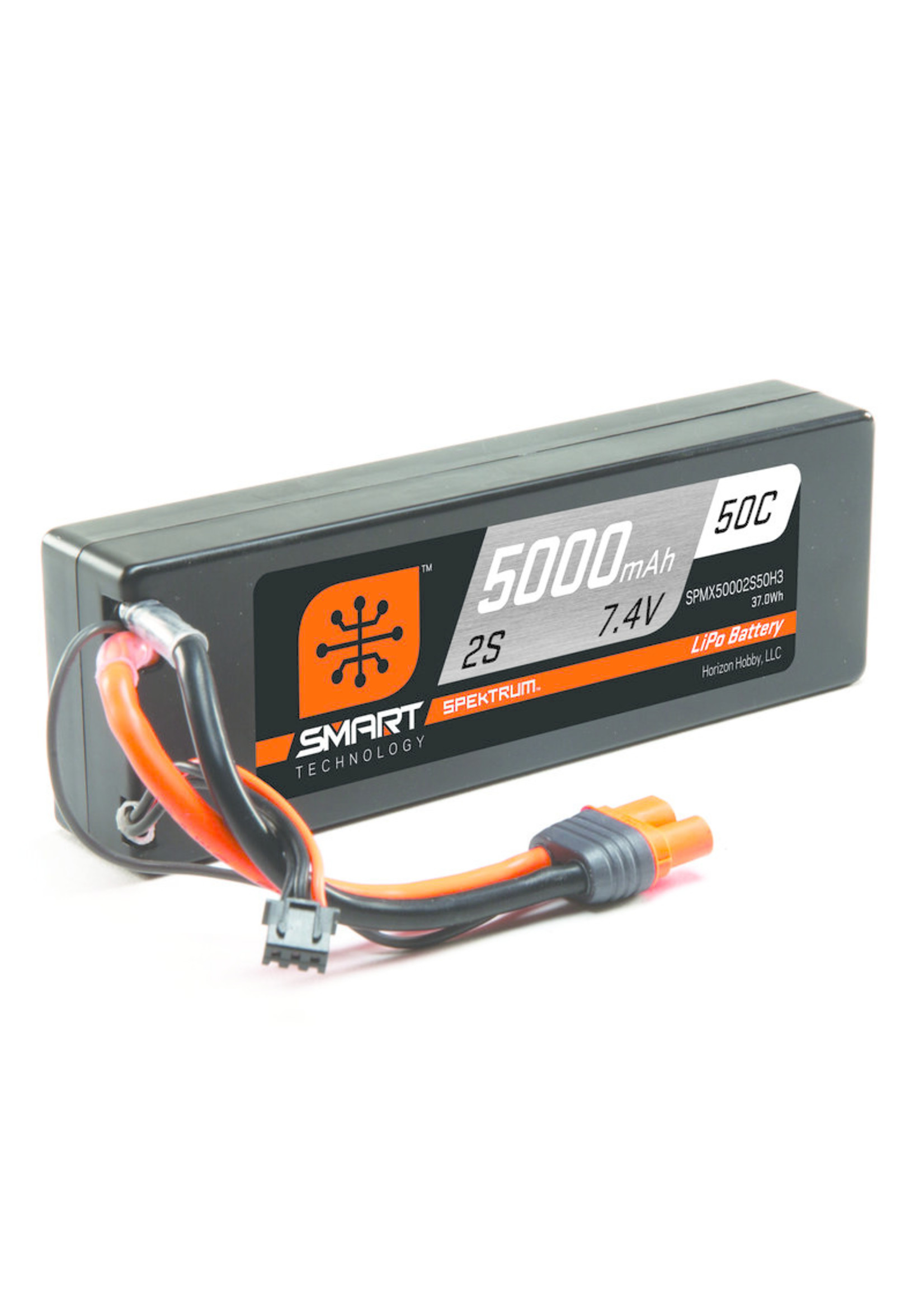 Spektrum SPMX50002S50H3 - 7.4V 5000mAh 2S 50C Smart Hardcase LiPo Battery: IC3