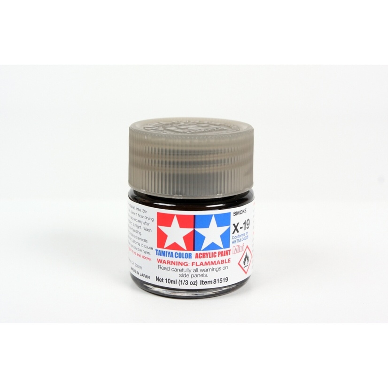 Tamiya X-19 - Smoke - 10ml Acrylic