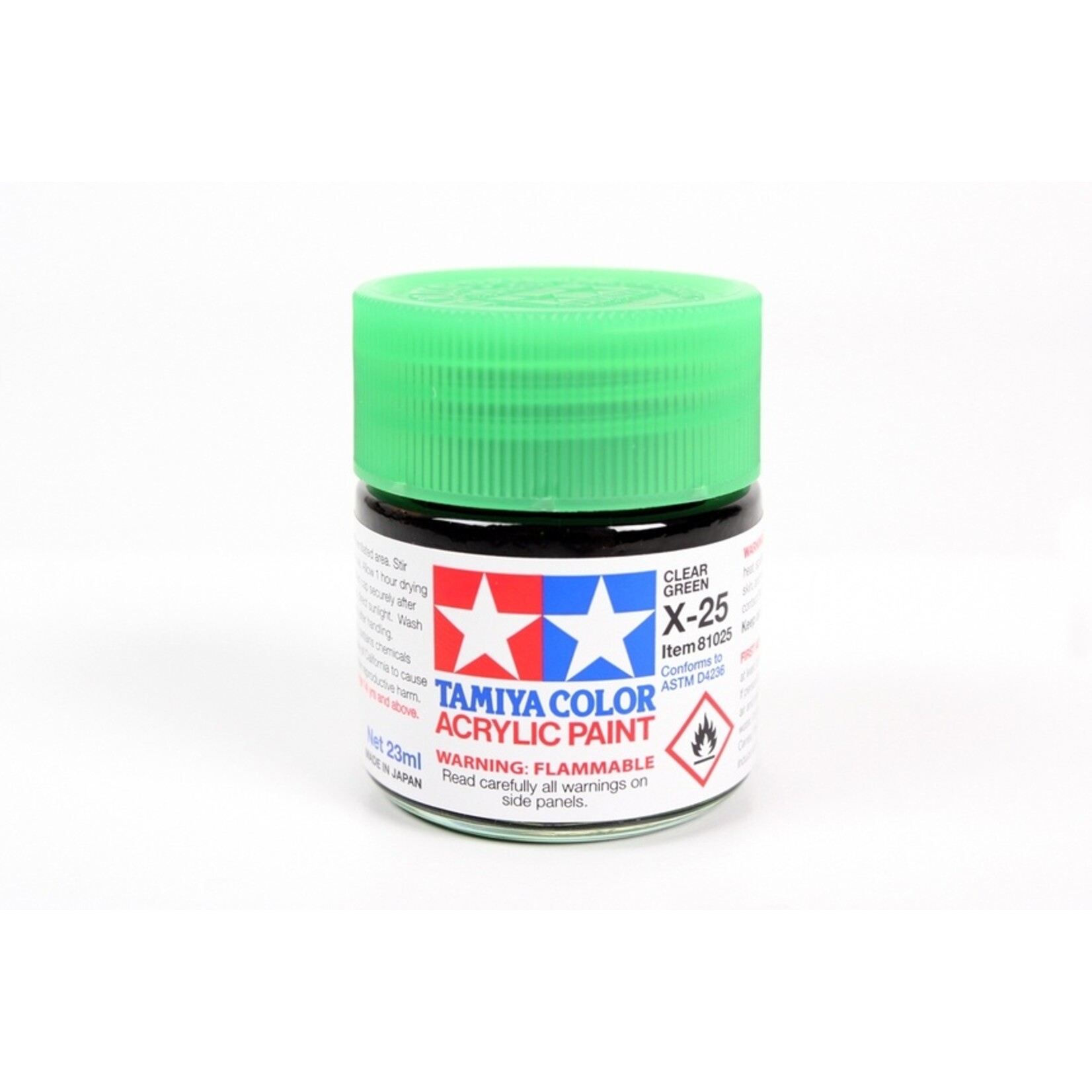 Tamiya X-25 - Clear Green - 23ml Acrylic